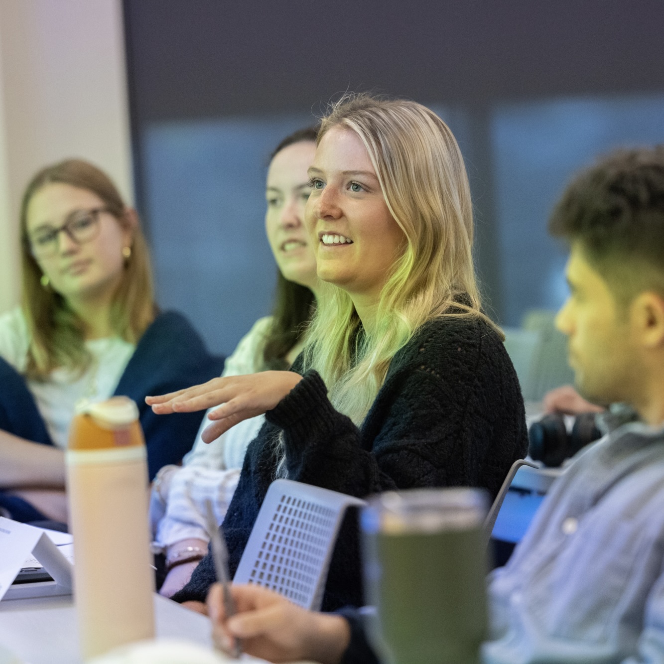 Student speaking up in class