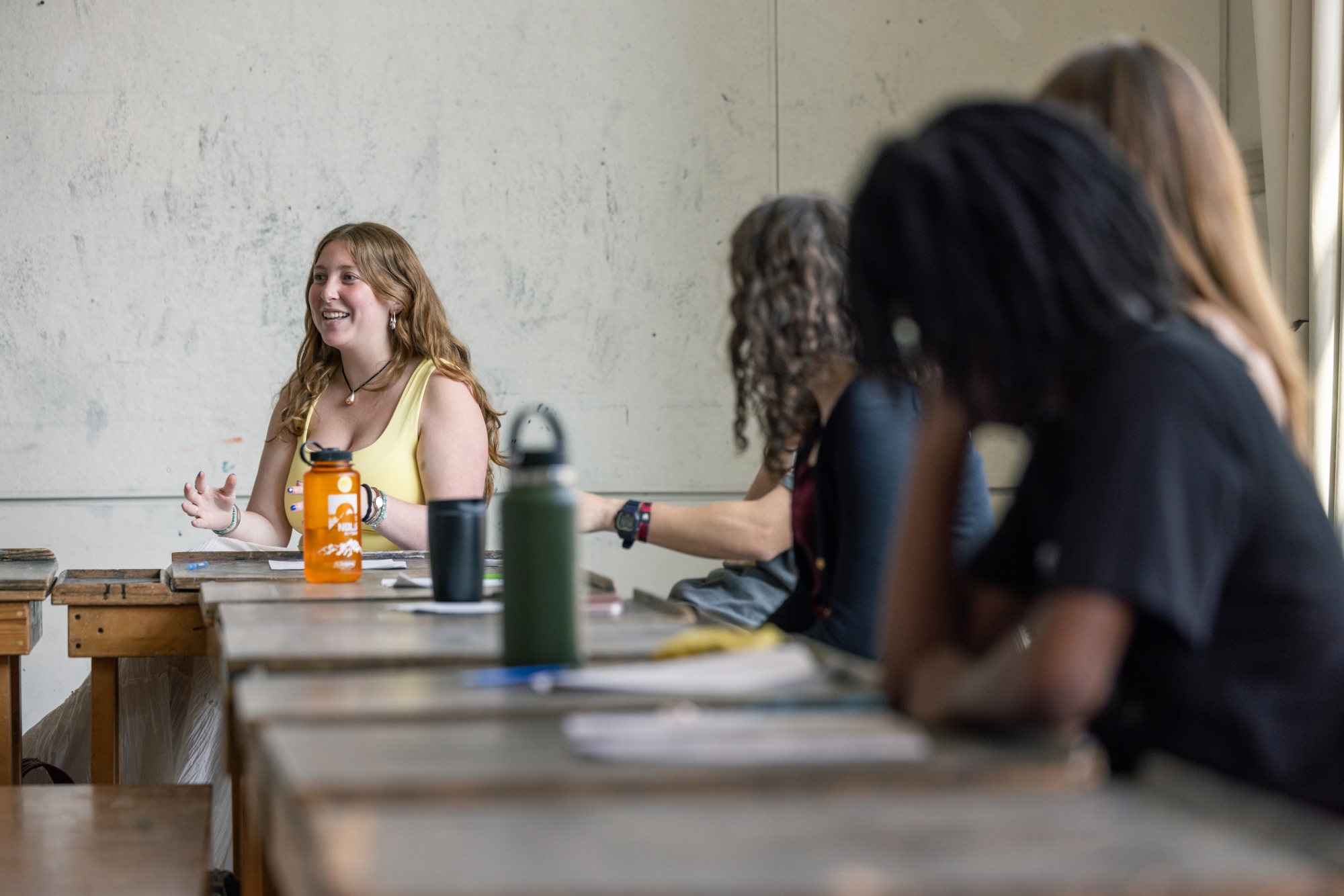 Student speaking in classroom