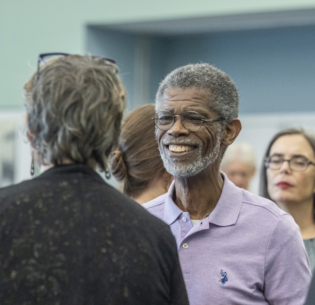 Faculty welcome reception conversation