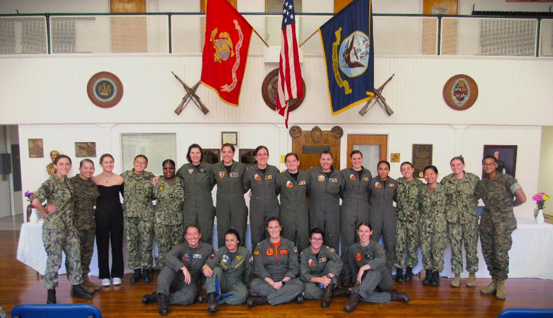 NROTC students and pilots at the Tulane Navy Building