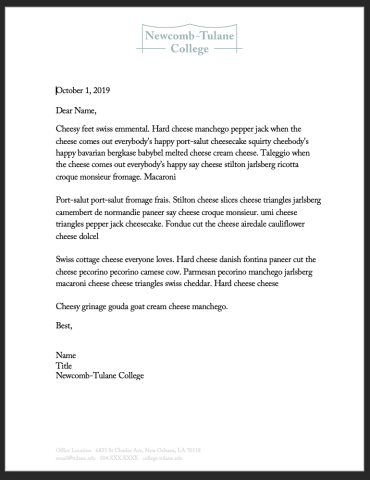 NTC Templates Newcomb Tulane College NTC Templates Newcomb Tulane College